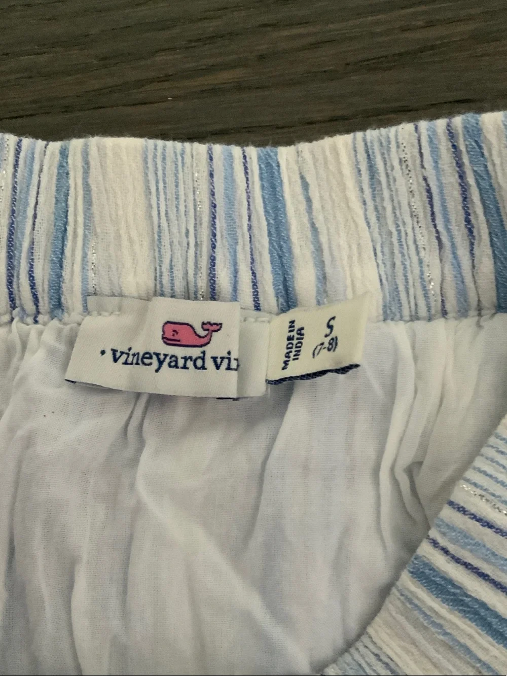 Vineyard Vines Blue & White Striped Ruffle Mini Skirt